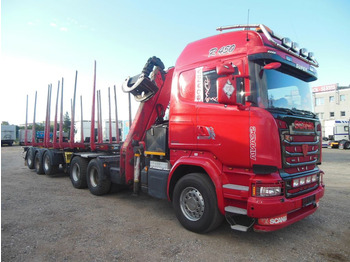 Holztransporter, Autokran Scania R450,6X4, EPSILON 170+AUFLIEGER UMIKOV TELESKOP: das Bild 2