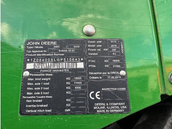 Feldhäcksler JOHN DEERE 8400: das Bild 4