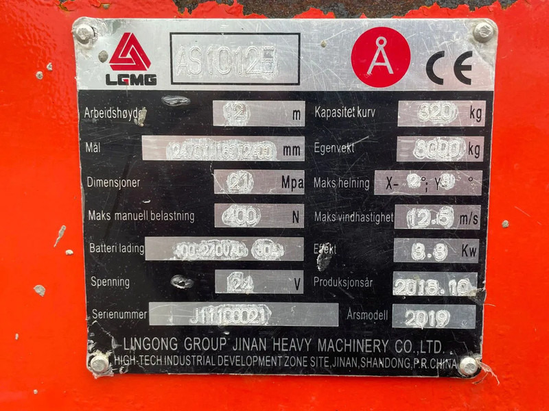 Scherenbühne LGMG AS1012E | 12 METER | 320 KG | GS-3232 | ES 3246: das Bild 15