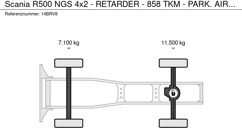 Sattelzugmaschine Scania R500 NGS 4x2 - RETARDER - 858 TKM - PARK. AIRCO - ACC - 2 x FUEL TANKS - GOOD CONDITION -: das Bild 8