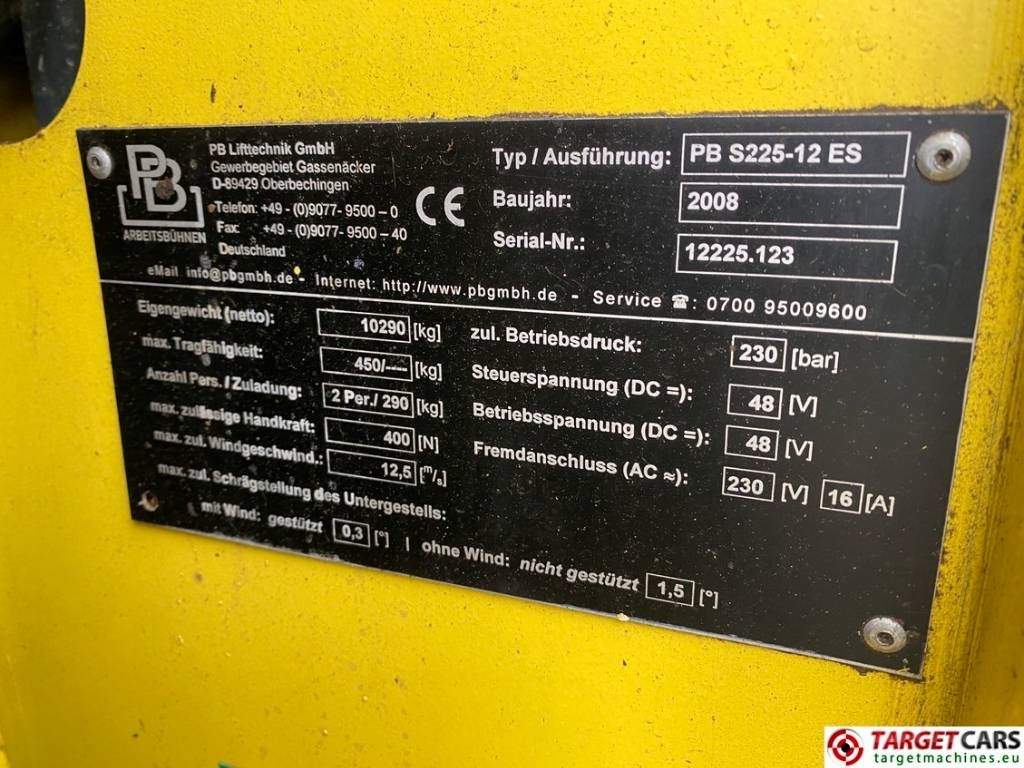 PB Lifttechnik S225-12ES Electric Scissor Work Lift 2250cm  – Finanzierungsleasing PB Lifttechnik S225-12ES Electric Scissor Work Lift 2250cm: das Bild 11