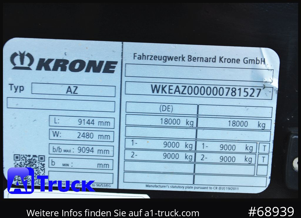 Container/ Wechselfahrgestell Anhänger KRONE 3 er Paket Standard BDF, Bj  2017  SAF Achse: das Bild 9