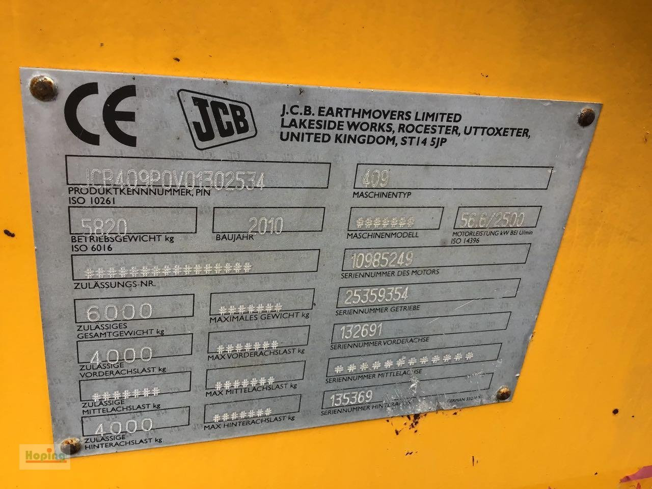 JCB 409 – Finanzierungsleasing JCB 409: das Bild 6