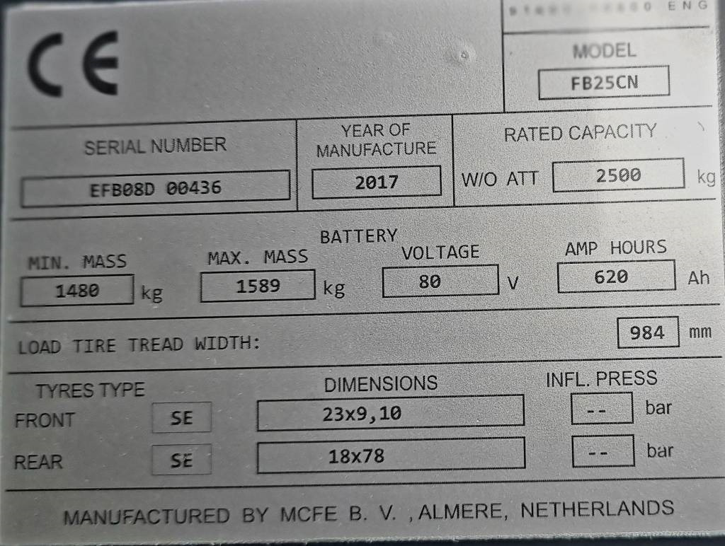 Elektrostapler Mitsubishi FB25CN: das Bild 15