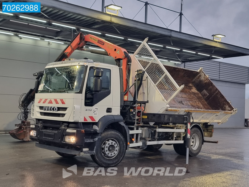 Kipper, Autokran Iveco Trakker 310 4X2 Palfinger PK12000 Kran 2-way Tipper Manual Euro 4: das Bild 7