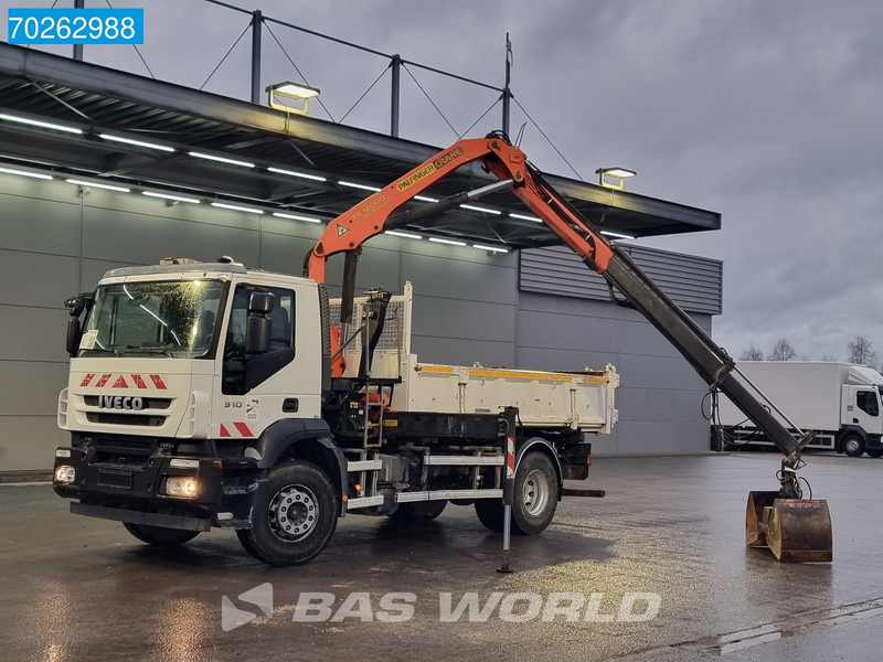 Kipper, Autokran Iveco Trakker 310 4X2 Palfinger PK12000 Kran 2-way Tipper Manual Euro 4: das Bild 9