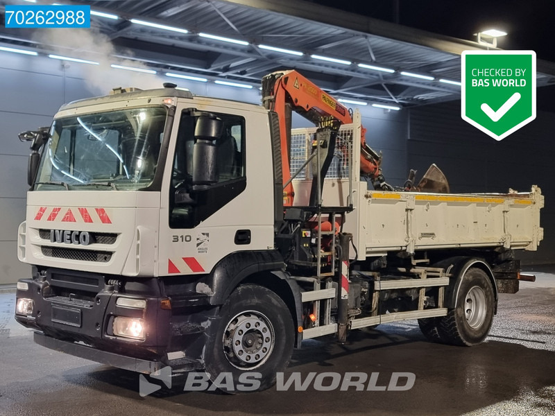 Kipper, Autokran Iveco Trakker 310 4X2 Palfinger PK12000 Kran 2-way Tipper Manual Euro 4: das Bild 13