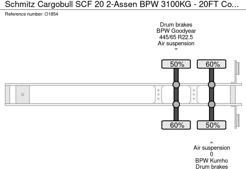 Schmitz Cargobull SCF 20 2-Assen BPW 3100KG - 20FT Connection (O1854) – Finanzierungsleasing Schmitz Cargobull SCF 20 2-Assen BPW 3100KG - 20FT Connection (O1854): das Bild 20