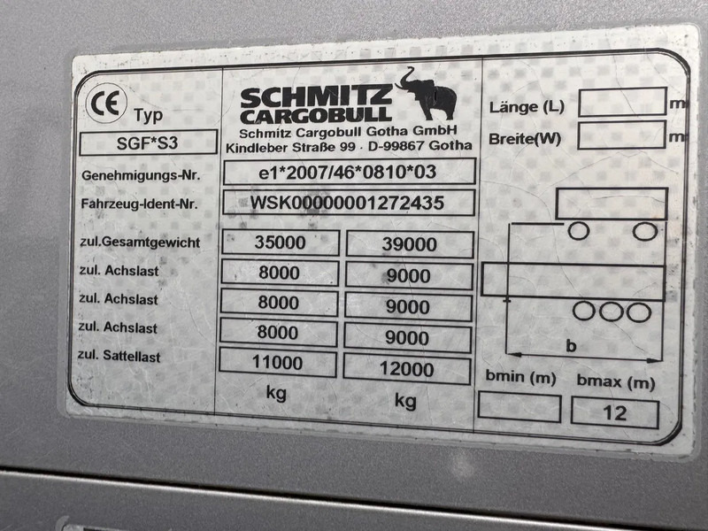 Schmitz Cargobull SGF*S3 92m3 Cargo floor Liftachse – Finanzierungsleasing Schmitz Cargobull SGF*S3 92m3 Cargo floor Liftachse: das Bild 15